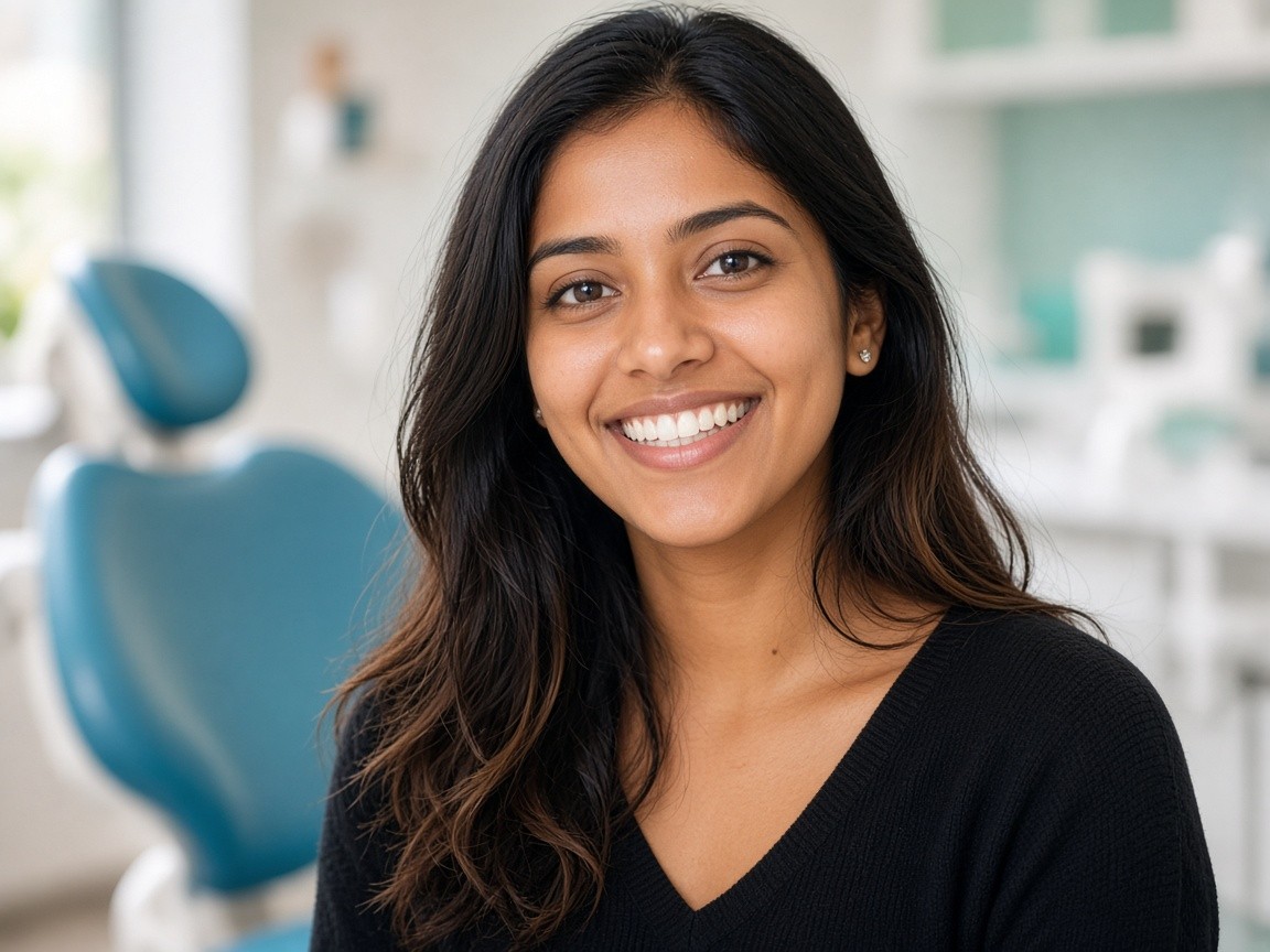 Bright healthy smile after dental treatment at Dental Dew clinic in Rohini, Delhi