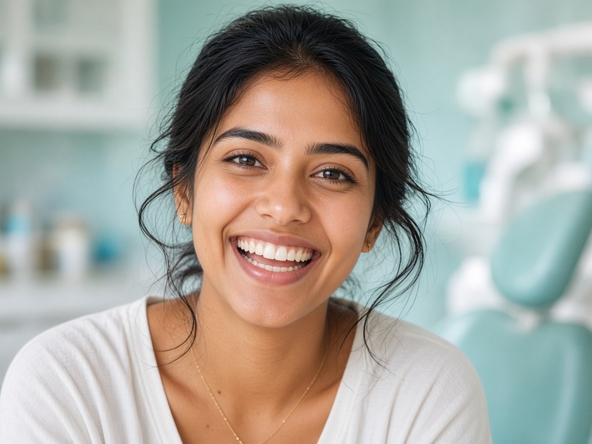 Bright healthy smile after dental care at Dental Dew Clinic in Rohini Sector 9, Delhi